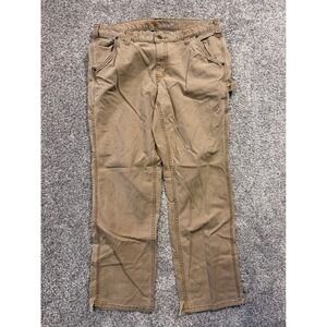 Carhartt Work Pants Womens 12 Short Brown Original Fit Canvas Utility Carpenter*